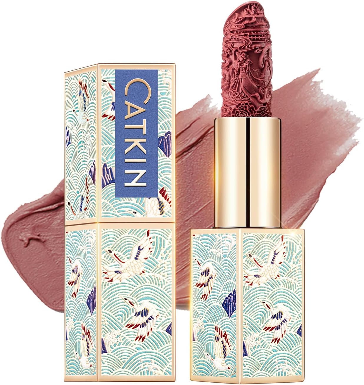 Rouge Matte Lipstick, Waterproof Long Lasting Satin Moisturizing Smooth Soft 0.13 Ounce-Chinese Style (C.168)