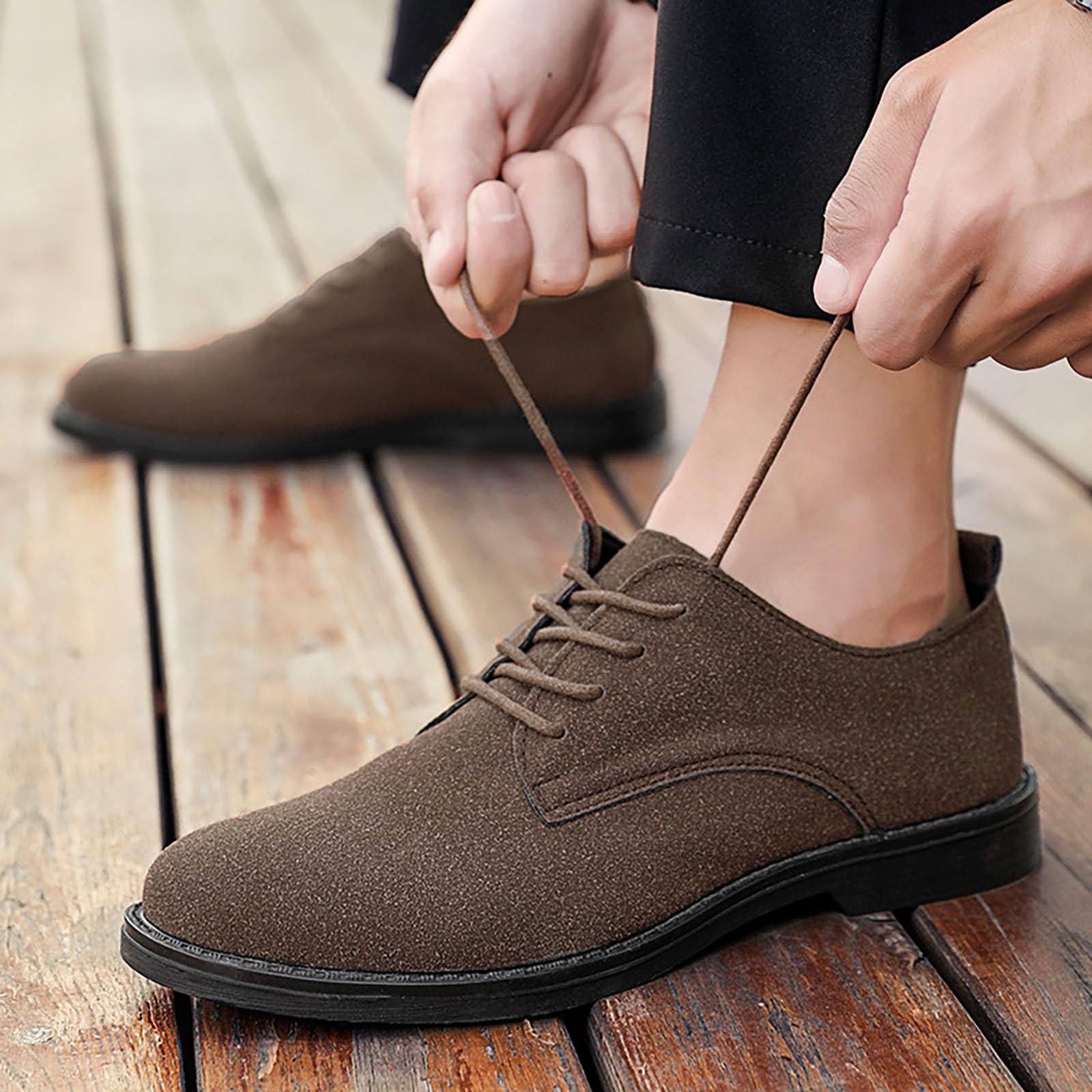 Scarpe derby da uomo in pelle scamosciata, classiche, con lacci, eleganti, casual, Oxford, per tutti i giorni, formali, per feste di lavoro