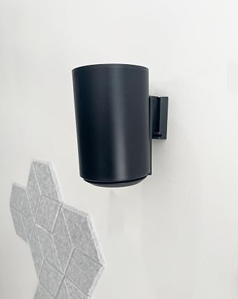 ynVISION.DESIGN Adjustable Wall Mount Compatible with Sonos ERA 100 or Era 100 SL Speakers - Includes All Mounting Hardware and Anchors for Drywall, Wood Studs, and Concrete - Black 2 Pack