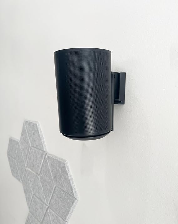 ynVISION.DESIGN Adjustable Wall Mount Compatible with Sonos ERA 100 or Era 100 SL Speakers - Includes All Mounting Hardware and Anchors for Drywall, Wood Studs, and Concrete - Black 2 Pack