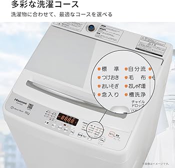 Amazon.co.jp: ハイセンス 洗濯機 8kg 2-4人用 スリム 最短9分洗濯