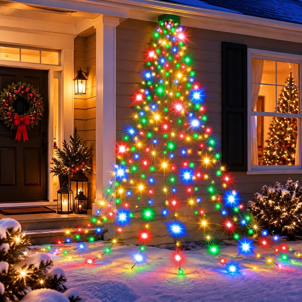 Smart LED Cascading Christmas Tree Lights with Remote Indoor Outdoor — 사진 1
