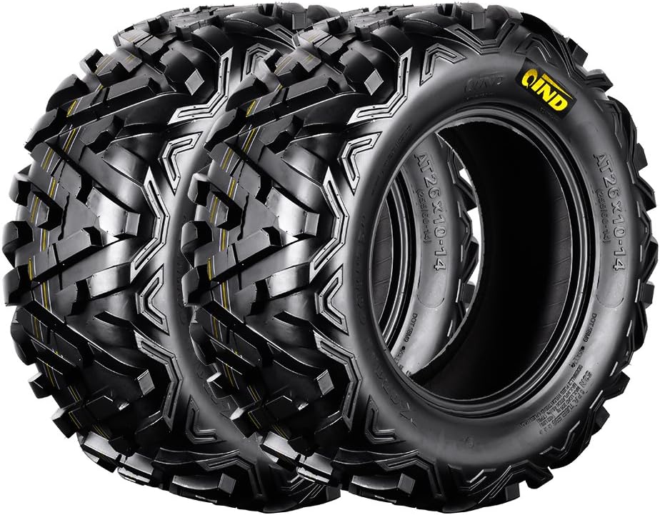 QD-518 ATV Tires 26x10-14 6 Ply Load C Pack of 2