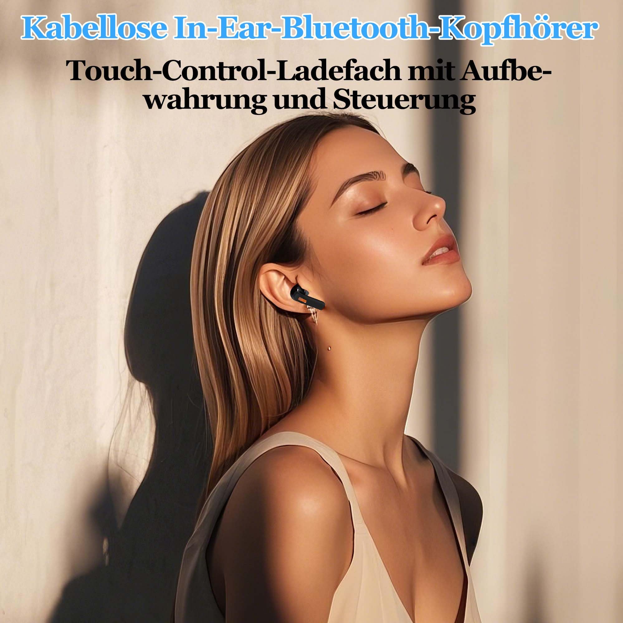 Auriculares in-ear Bluetooth, caja de carga inteligente con pantalla táctil, gran pantalla con cancelación de ruido, auriculares deportivos para juegos, dormir, auriculares de alta fidelidad, varios