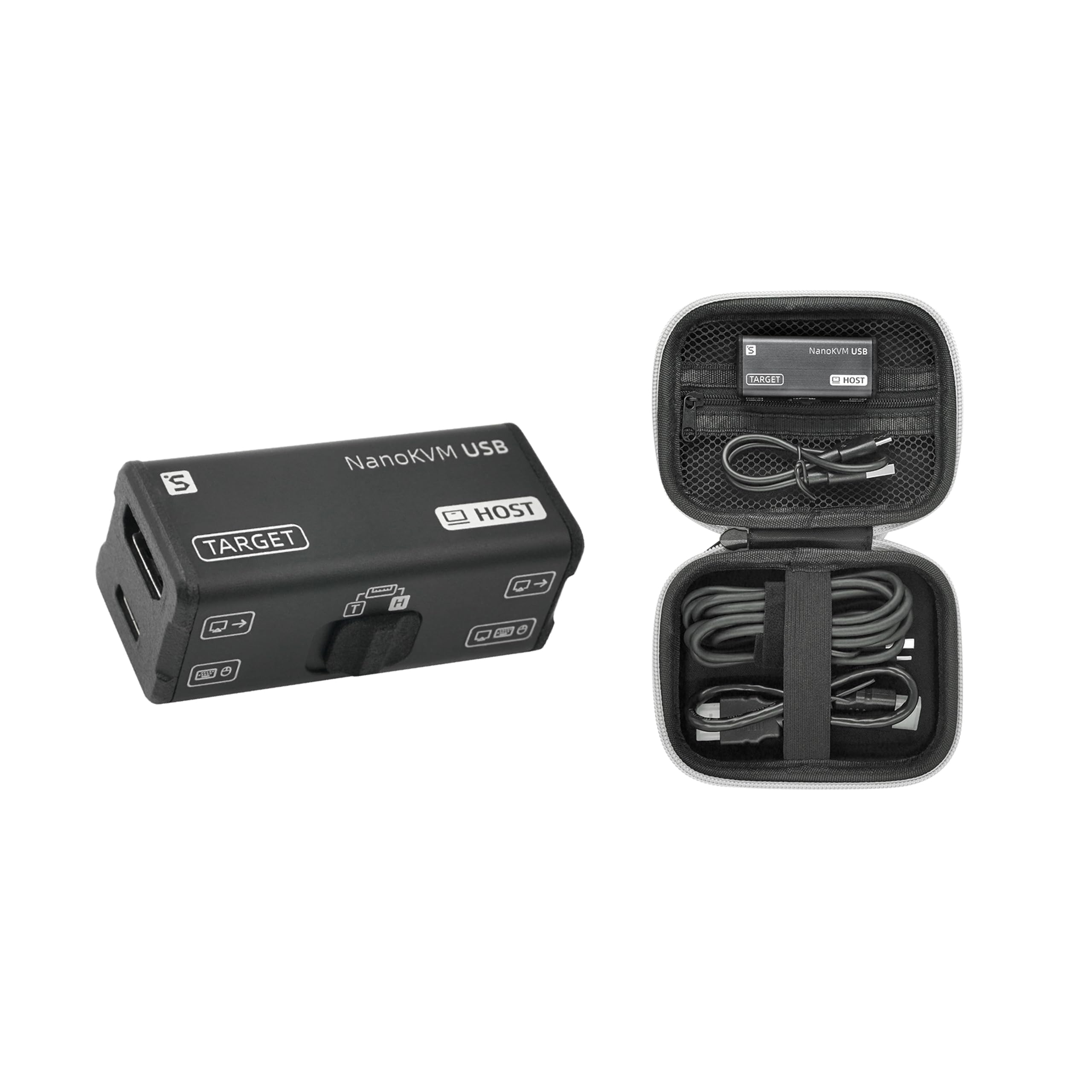 Sipeed NanoKVM-USB - Juego de mantenimiento de servidores, colaboración multidispositivo, KVM USB 4K de bolsillo para SBC, conmutador USB A, captura de vídeo 1080P, HDMI 4K en y salida de bucle (Kit1