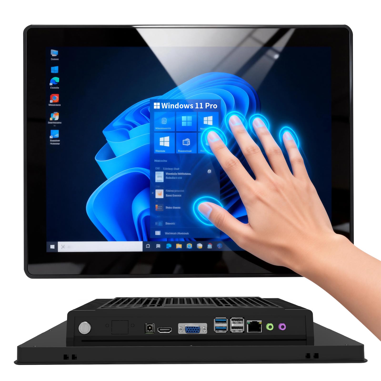 27 inch Embedded-Industrial-Panel-PC, Win11 Pro 10 Point Capacitive Industrial-Touch-Screen-Panel-Computer PC, Core i3-7100U / 8GB-DDR4 RAM 256GB SSD, 1920 * 1080 IPS