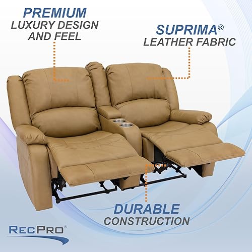 Miniatura 102 de RecPro Charles Collection sofá doble de 67 pulgadas con respaldo reclinable para caravana o cámper, mueble, sillón doble