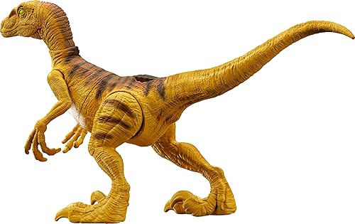 Miniatura 4 de Mattel Jurassic World Strike Attack Velociraptor - Juguete de dinosaurio con acción de golpe único, articulaciones móviles, figura de acción de