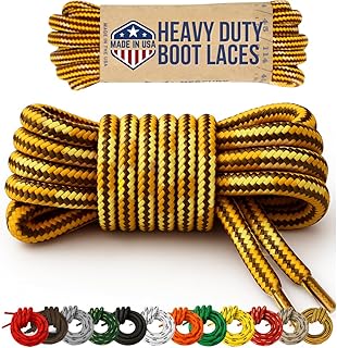 Honey Badger Boot Laces, USA Made Indestructible Shoelaces, Round Heavy Duty Bootlaces for Work & Hiking