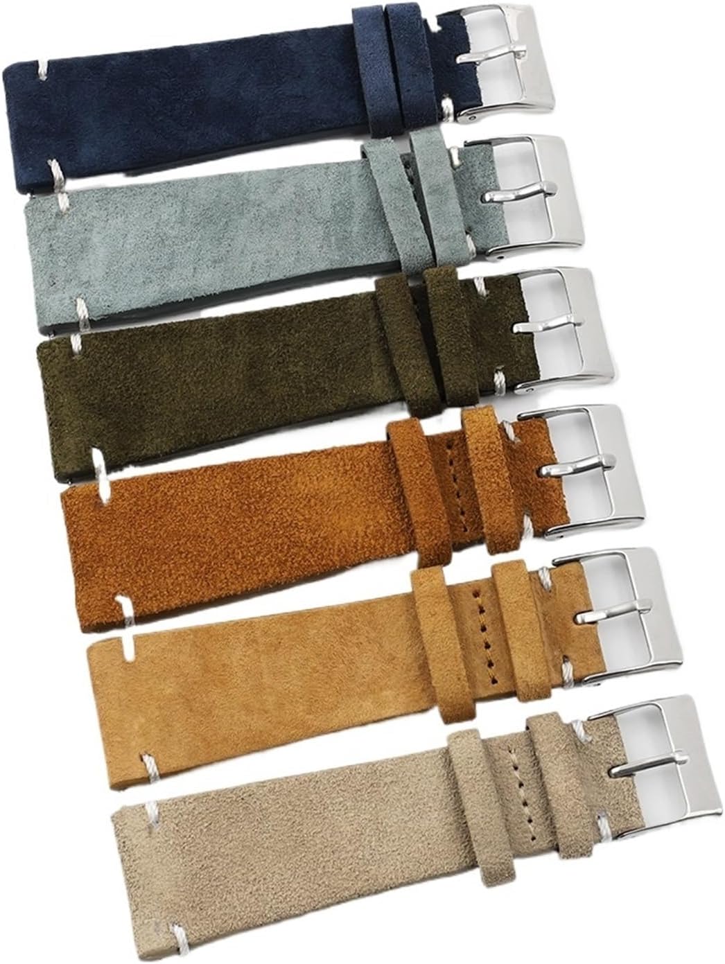 XILILHC Vintage Thickened Suede Leather Watchband 18mm 19mm 20mm 21mm 22mm Black Brown Gray Watch Strap Quick Release Wristband For Men