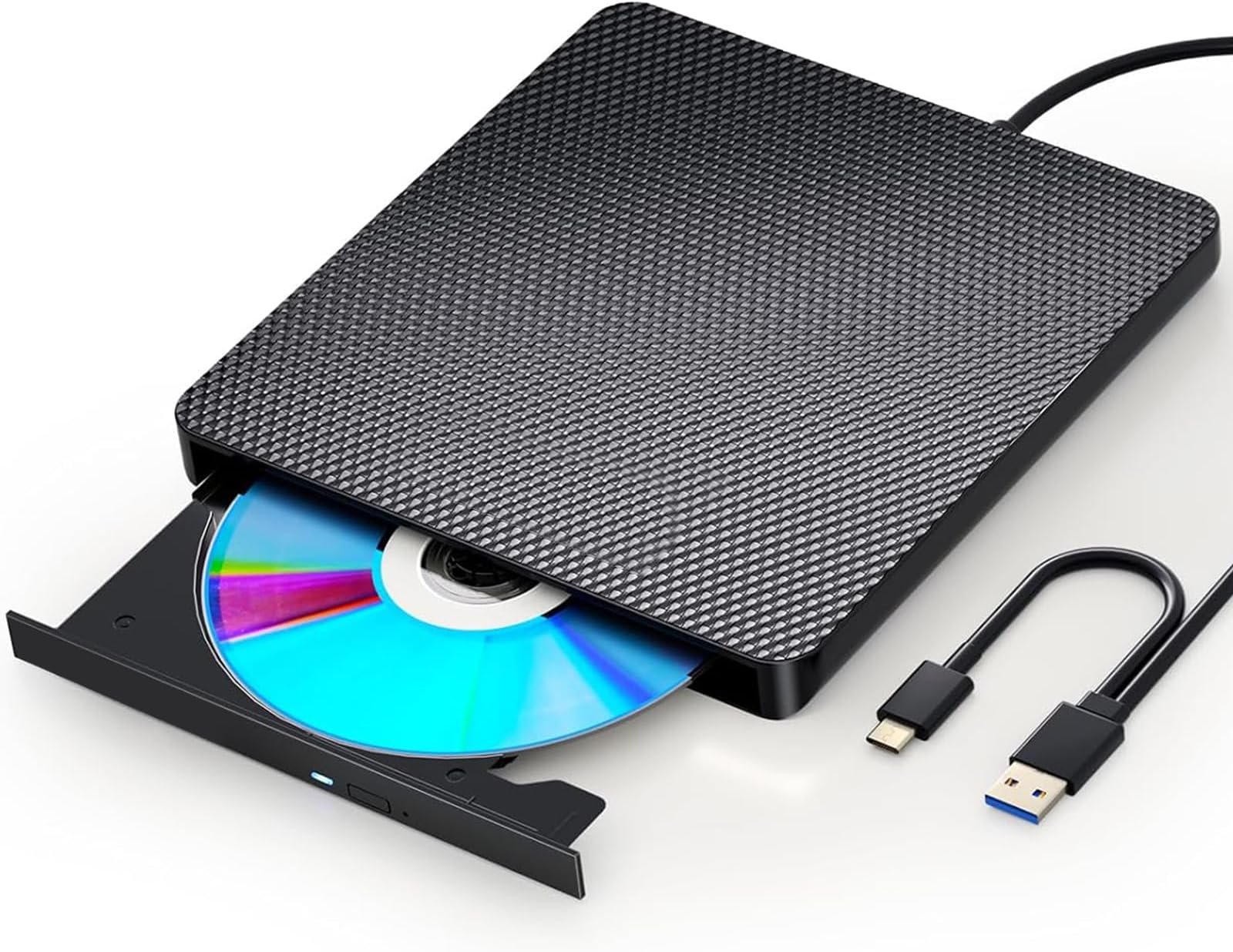 External Blu-ray Drive, USB3.0 External Blu-ray Writer, BD Drive CD DVD Drive Portable 3D Blu-ray Burner, USB 3.0 and Type-C External Blu-ray Reader, Suitable for Windows XP/7/8/10