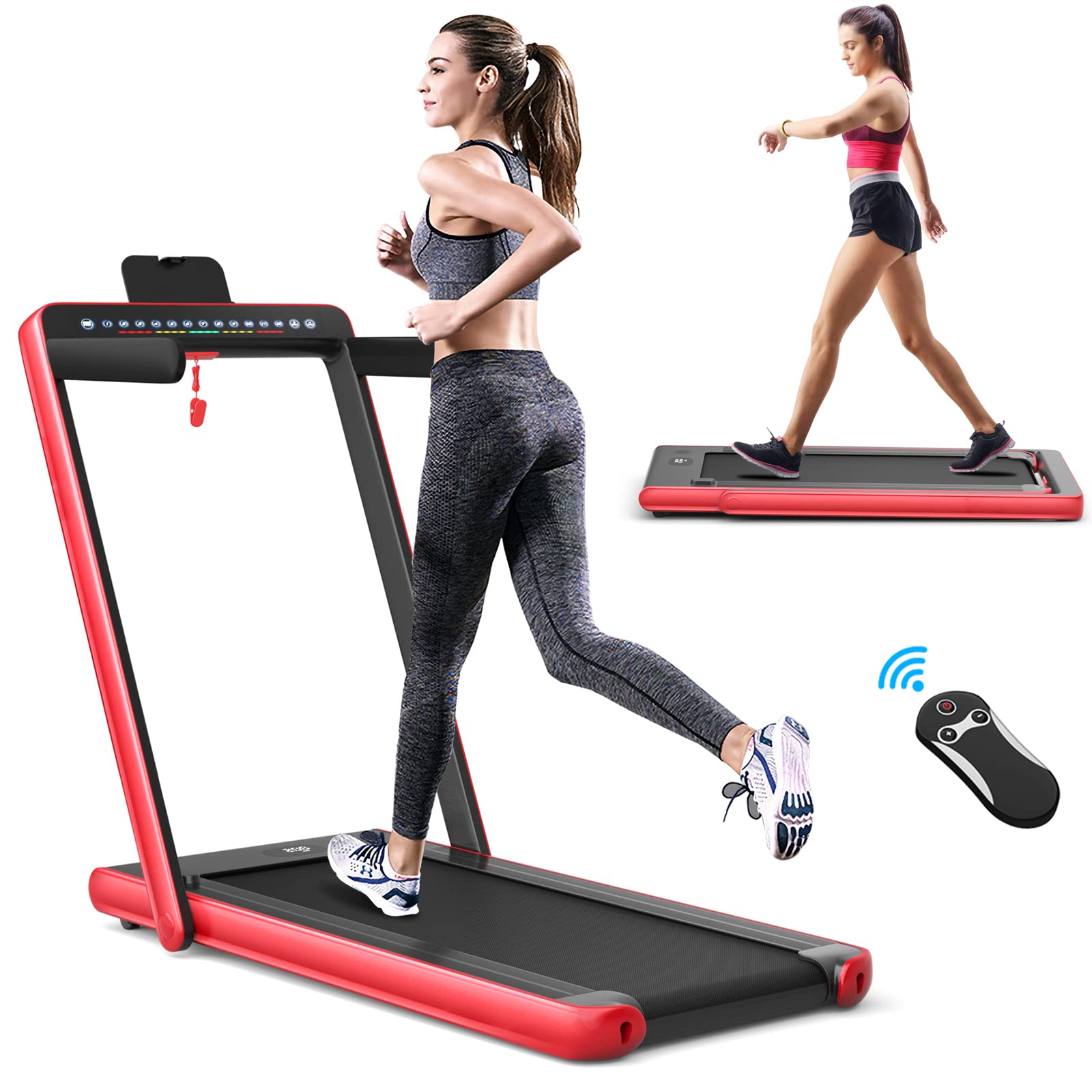 Tapis de course electrique pliable 2 en 1 vitesse 1-12 km/h, tapis roulant surface 40x100cm