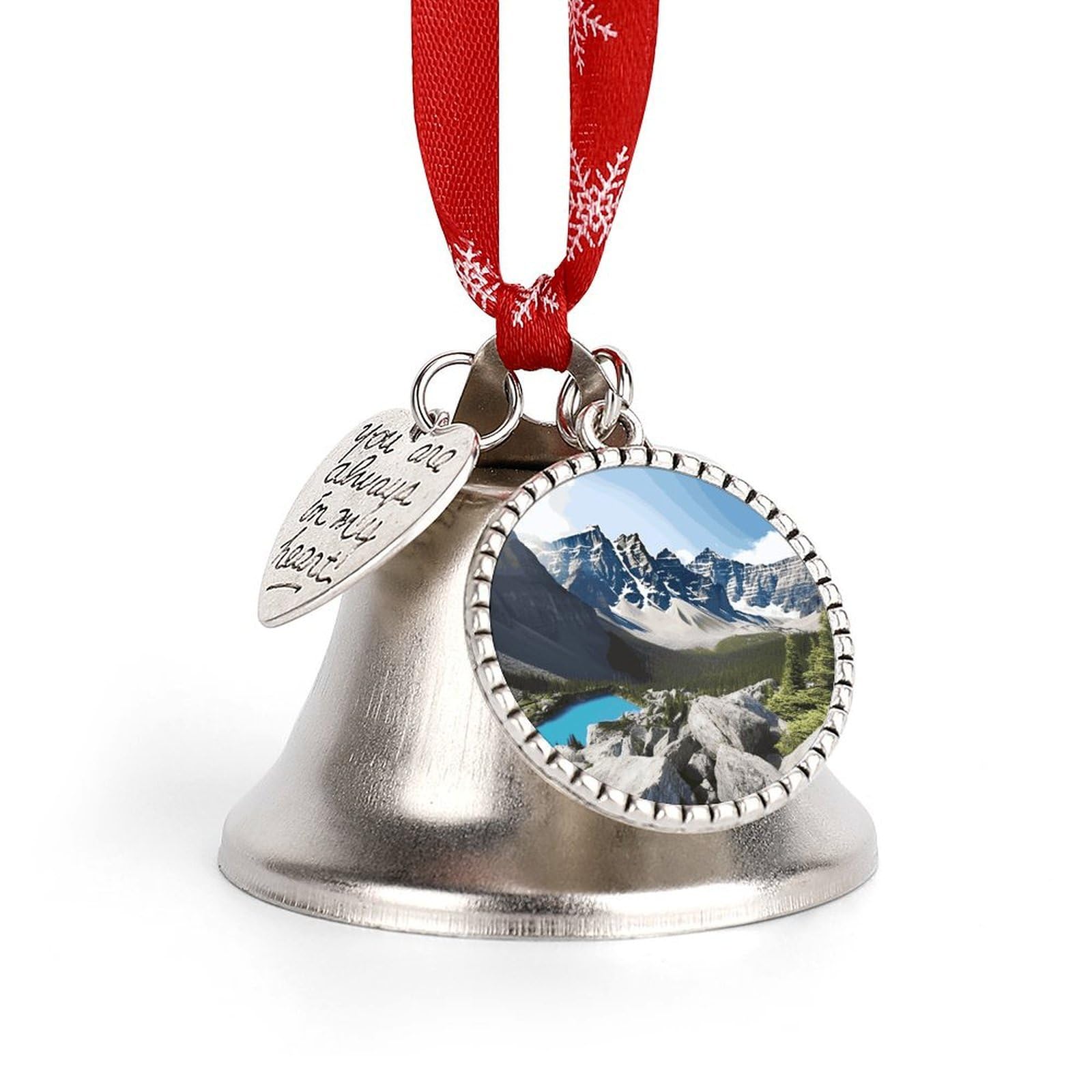 Mountains Christmas Bell Small and Compact Christmas Jingle Bell Ornament Christmas Tree Hanging Best Wishes Bells Pendant Party Festival Decor