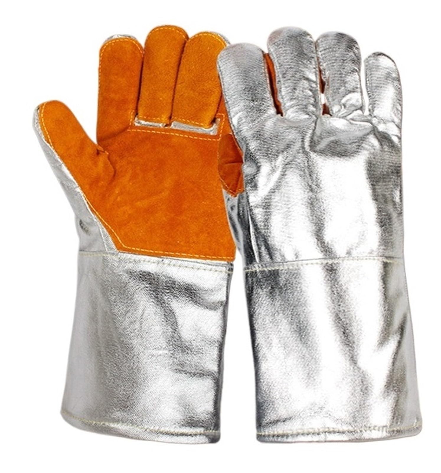 Ignifugo Guanti Resistenti Alle Alte Temperature 300 Gradi 500 Gradi Isolamento Ignifugo E Scottante Fusione Foglio Di Alluminio Guanti Da Forno A Microonde A Cinque Protezione resistente al calore(Mo