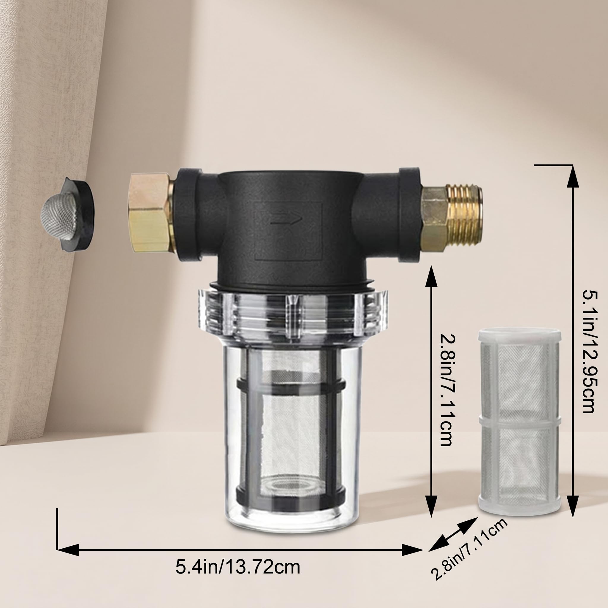 Rengue Filtro per Idropulitrice, Filtro Sedimenti in per Tubo da Giardino da 3/4 di Pollice con Rete in Acciaio Inossidabile per Proteggere Pompa, Pistola, e Tubo del