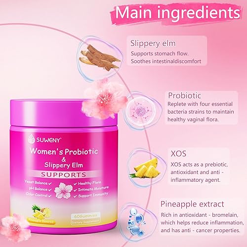 Miniatura 4 de Her Juicy - Gomitas de probióticos femeninos, sabor a piña de equilibrio femenino premium Apoya el equilibrio del pH, la digestión, el sistema