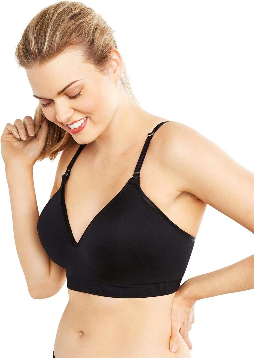 A Pea in the Pod Seamless Clip Down Maternity and Nursing Bra Black