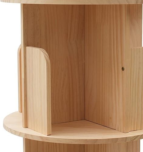 Miniatura 6 de BJTDLLX Estantería giratoria, estante de almacenamiento independiente de 2 niveles, estantería blanca giratoria de 360, estantería redonda,