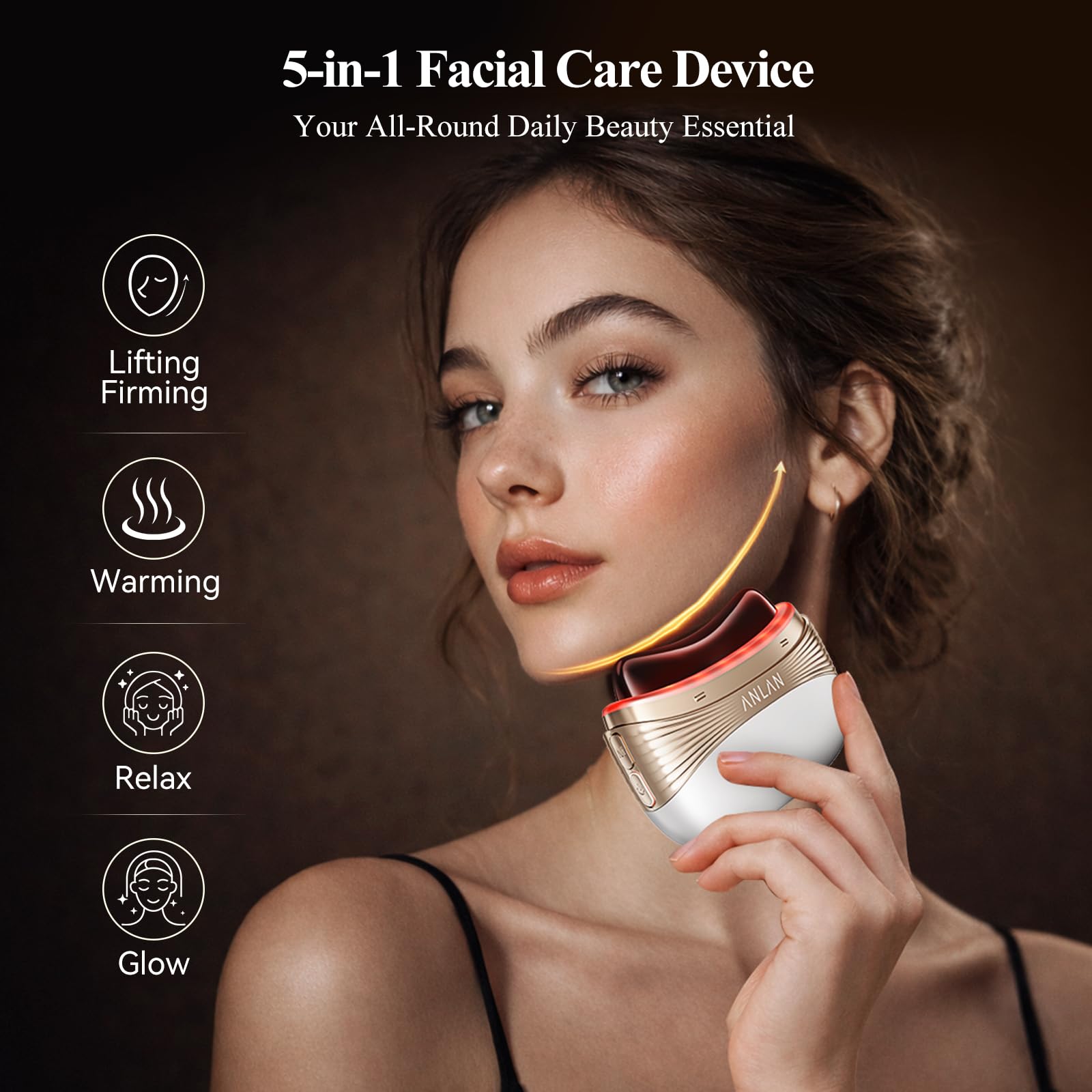 2-in-1 PRO Electric Heated Gua Sha Tool & Scalp Massage Comb,Red Light