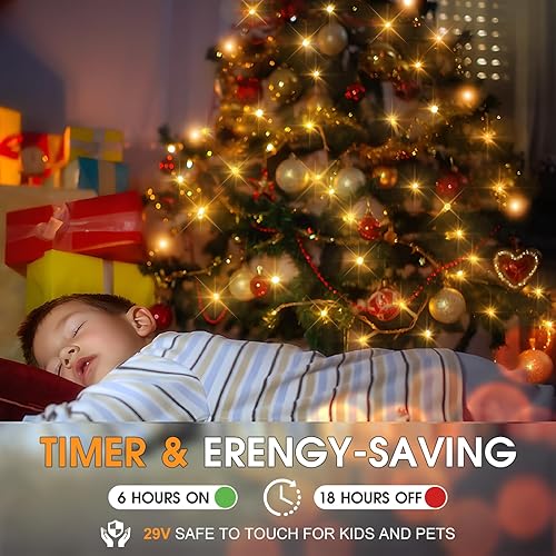 Miniatura 6 de KNONEW - Tira de 1000 luces LED de Navidad para exteriores, 403 pies, 8 modos y temporizador, impermeable, para árbol de navidad de patio, fiesta de