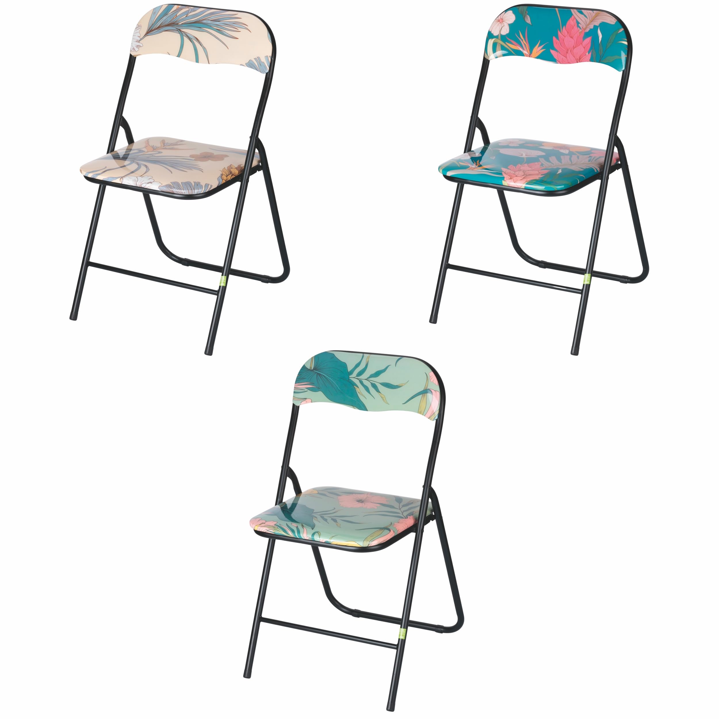 Este Lot de 6 chaises Pliantes, Pliables et Peu encombrantes, 43,5 x 45 x 79 cm, décoration Florale, botanique siblique