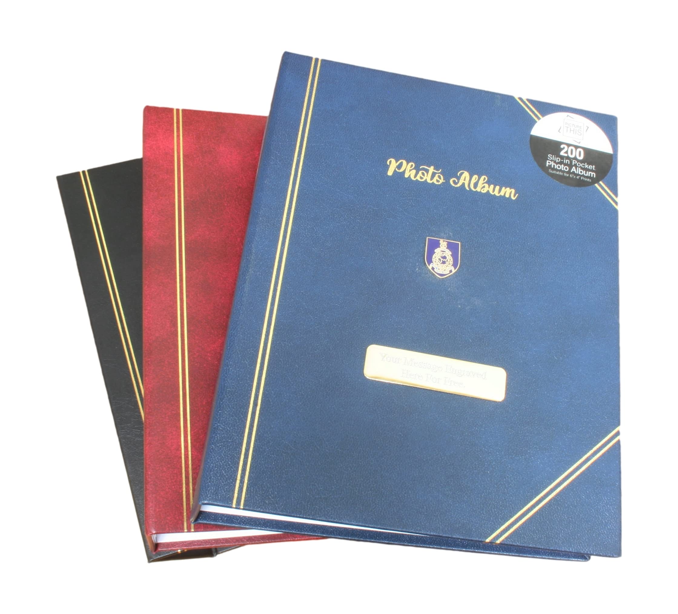 Royal Marines Shield Photo Album 200 Slots 6x4 Photographs Free Engraving (Blue) ME21