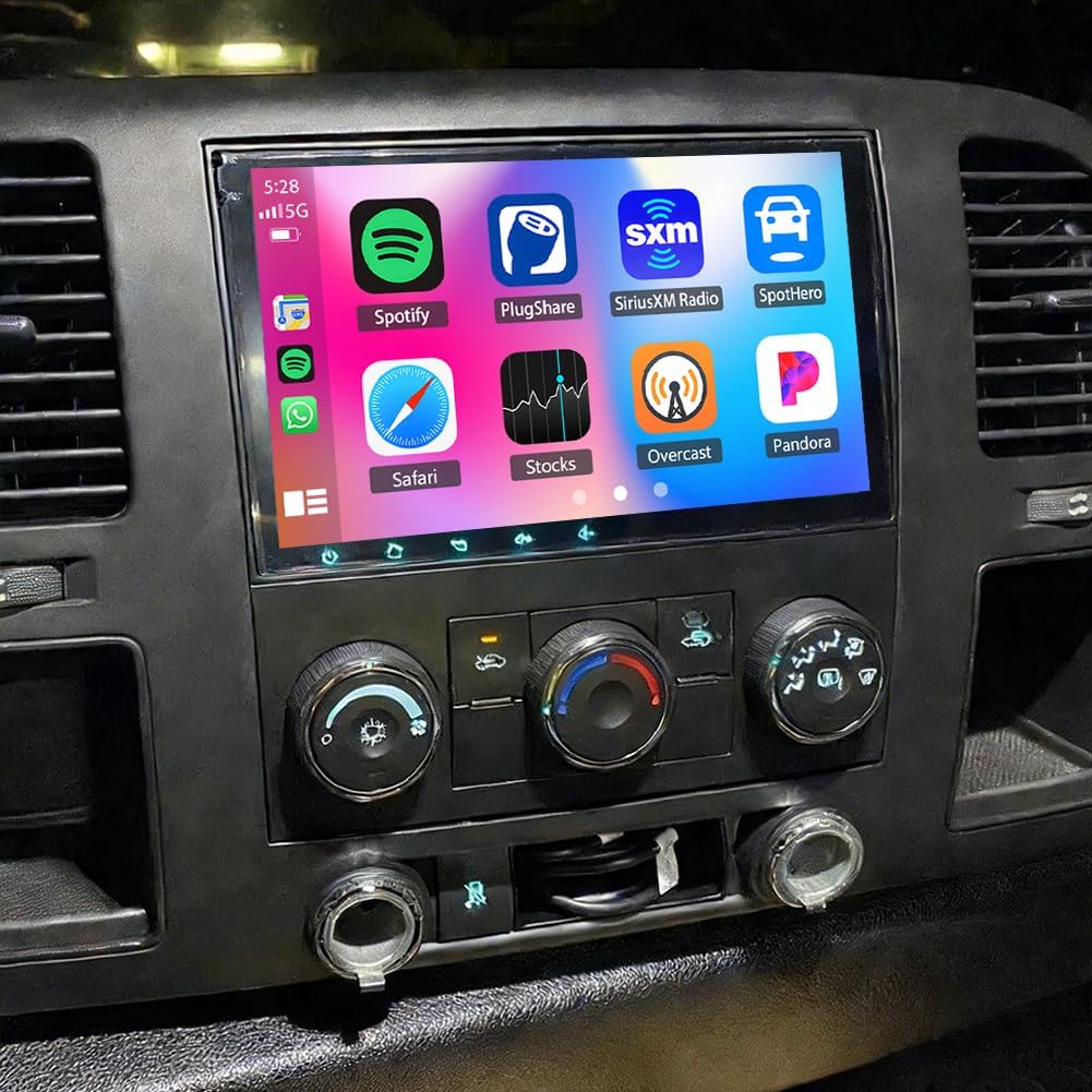 Double Din Car Stereo for Chevy Silverado 1500 2009-2012 with Carplay Android Auto 2Din Car Radio w/8 Inch Touch Screen GPS Navi Bluetooth WiFi FM EQ DSP Split Screen SWC Mirror Link