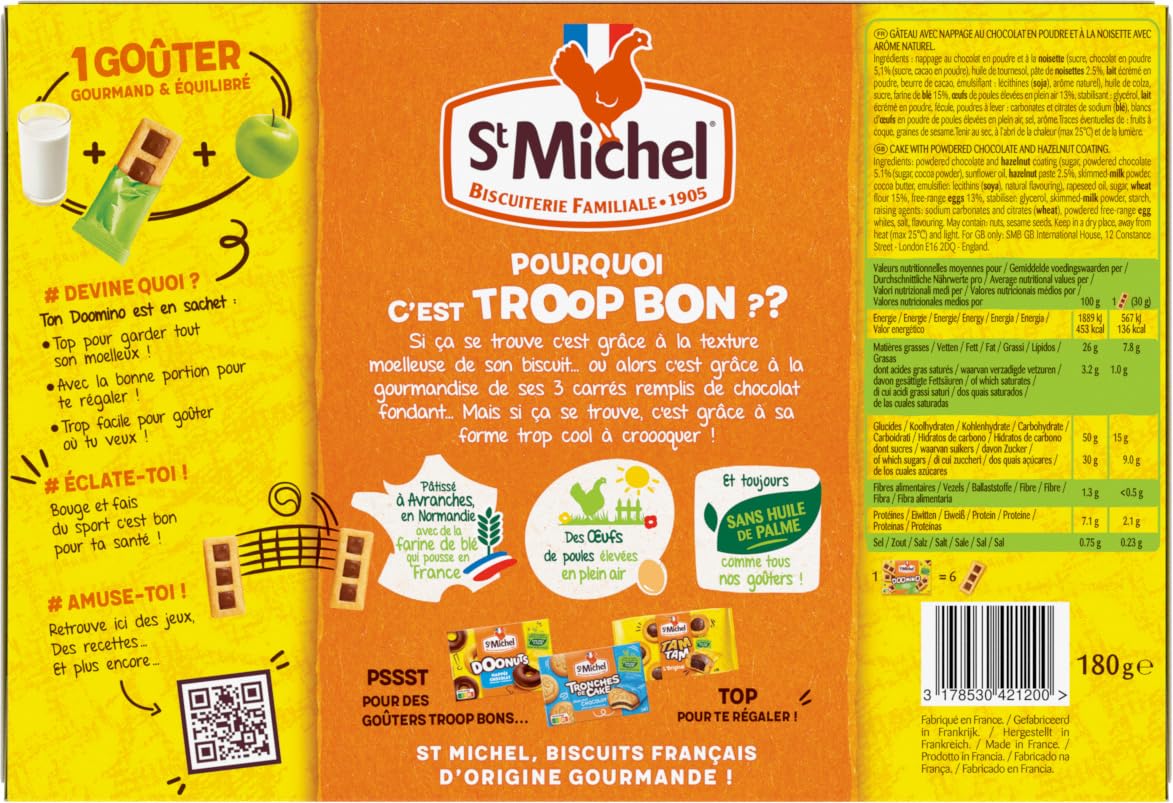 St Michel Doomino Chocolate & Avellana – 9 paquetes de 180 g