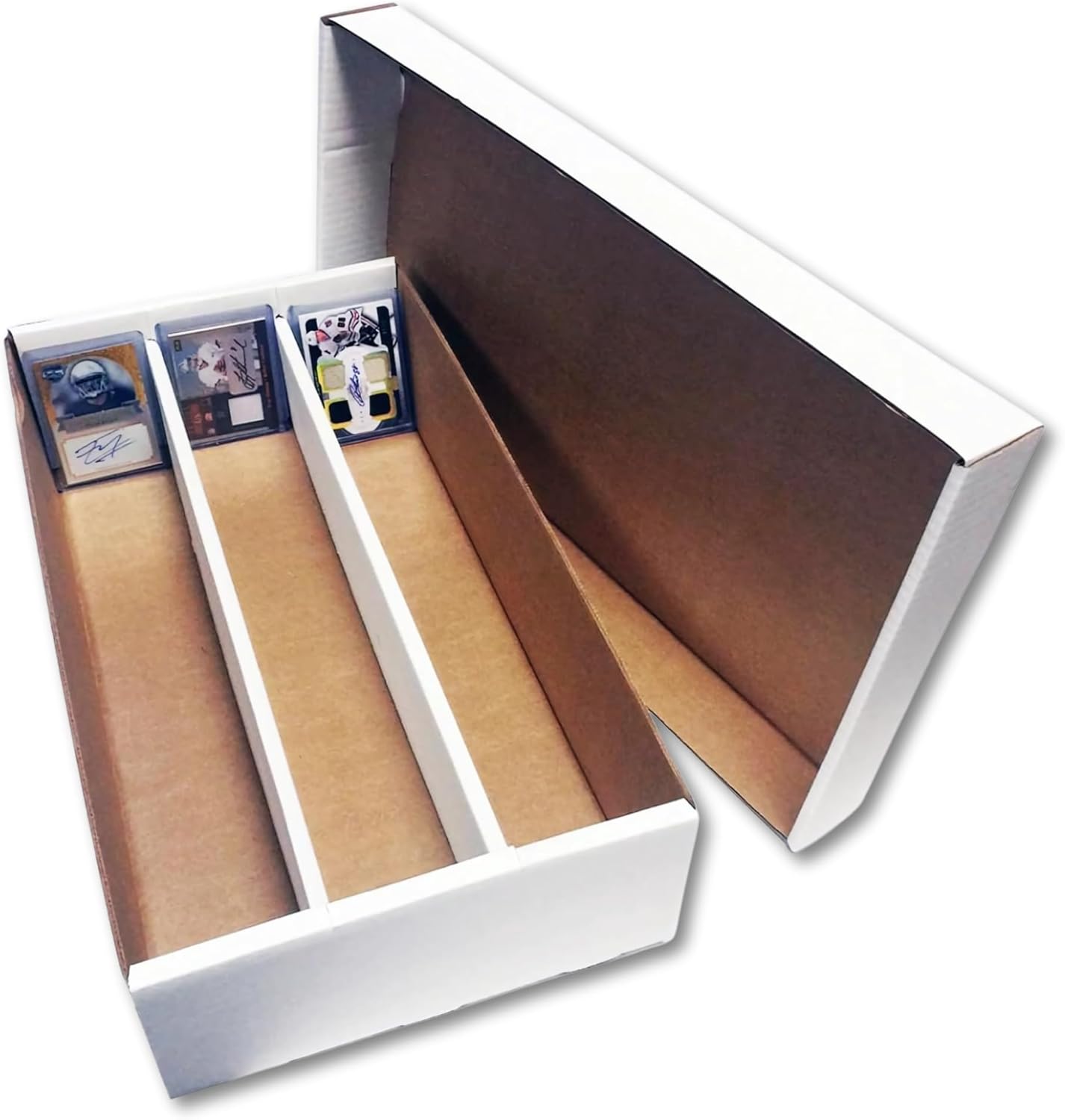 (3) SUPER Shoe 3 Row Storage Box (3000 Ct.) - Corrugated Cardboard Storage Box - Baseball,Football, Basketball, Hockey, Nascar, Sportscards, Gaming & Trading Cards Collecting Supplies by MAX PRO
