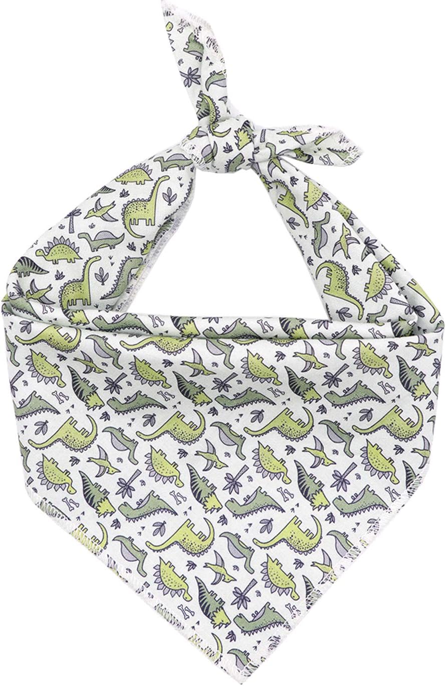 ARING PET Dog Bandana, Cotton Dog Bandanas Dog Triangle Bibs Scarf for Small to Large Dogs and Cats (Large, Dinosaur)