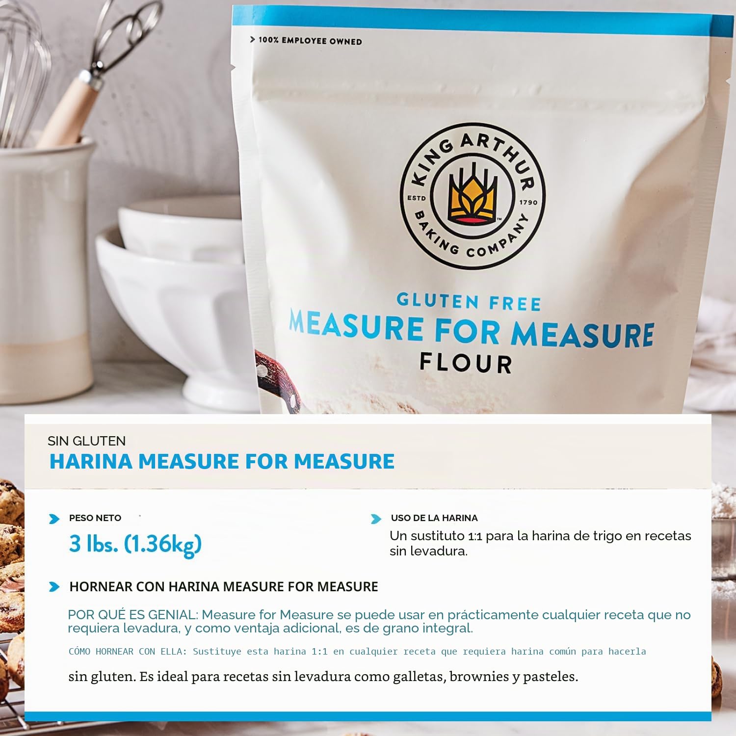King Arthur Flour Gluten-Free for Measure Flour, 3 Pound