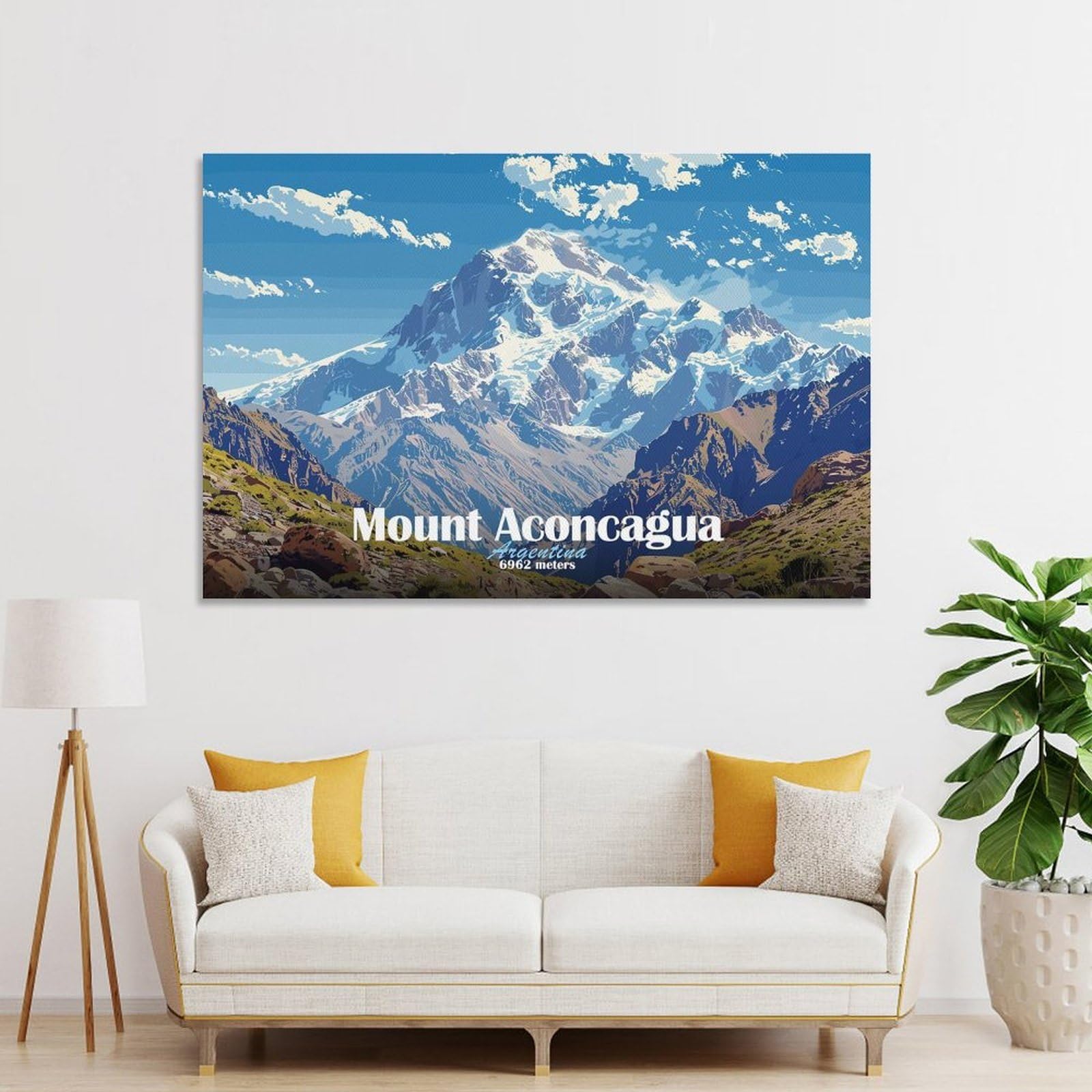 Junmoney Mount Aconcagua Decorative Wall Artwork 20x30inch(50x75cm), for Living Room, Bedroom, Office Or Hallway, Decorative Artwork with Broad Appeal