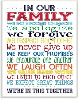 Stupell Industries in Our Family Rainbow Typog Wall Plaque, 13x19, Design by Artist Erica Billups