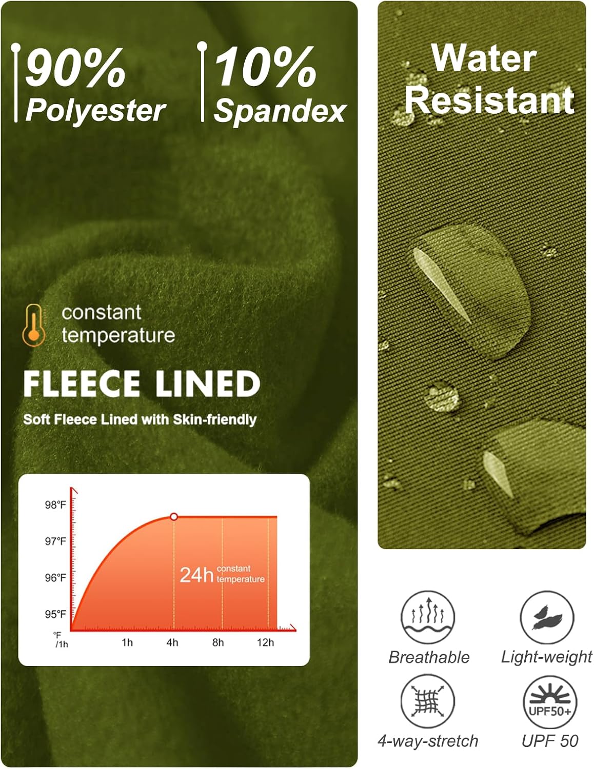 DEVOROPA Youth Boys' Fleece Lined Sweatpants Open Bottom Water Resistant Winter Thermal Track Athletic Pants Zipper Pockets - Image 5