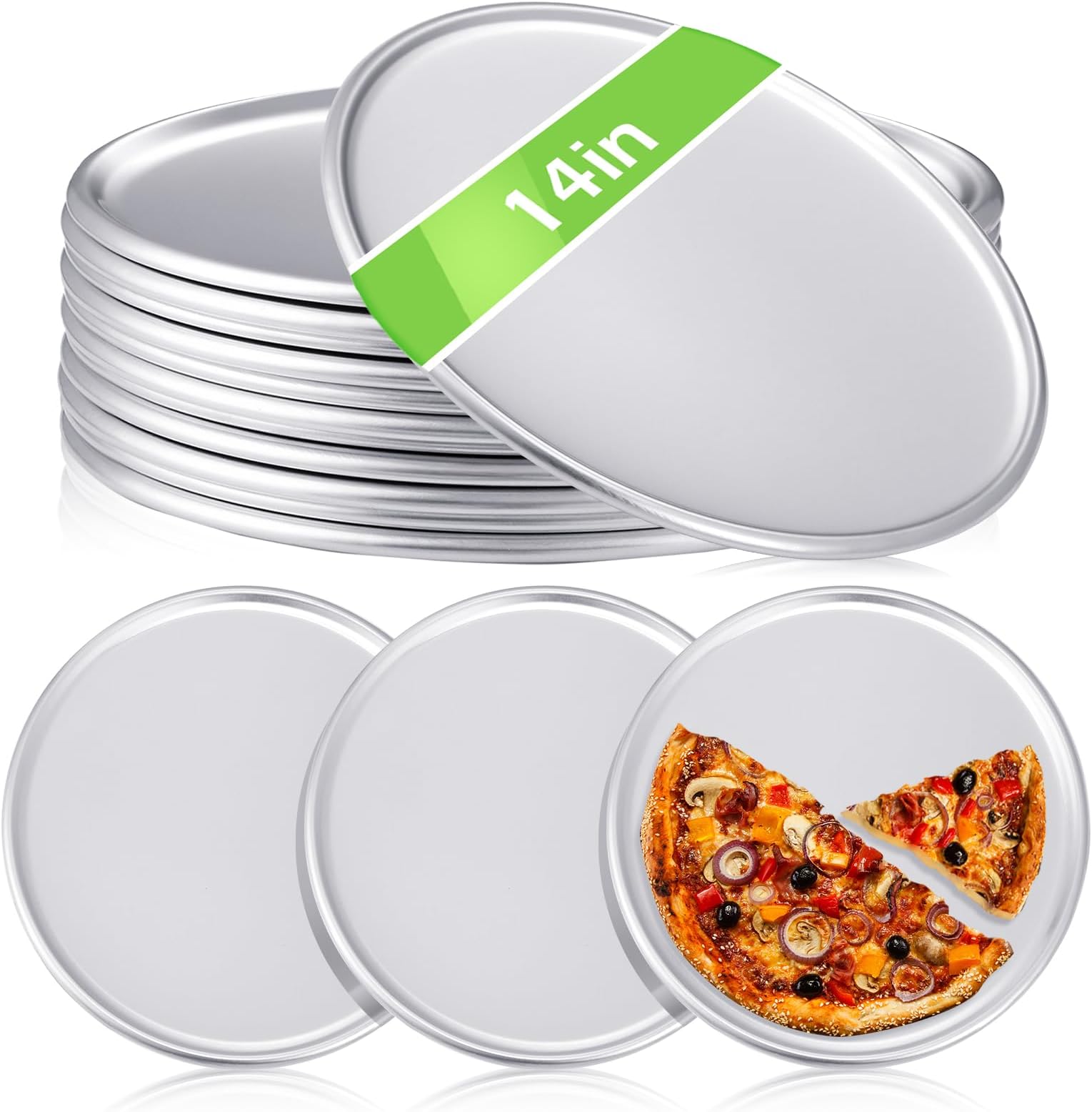 Pack of 25 Disposable Round Foil Pizza Pans Durable Pizza Tray for Cookies, Cake