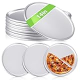 Rtteri 12 Pcs Pizza Pan Bulk Restaurant Aluminum Pizza Pan Set Round Pie Cake Plate Rust Free Cake Tray for Oven Baking Home Kitchen Restaurant Easy Clean (14 Inch)