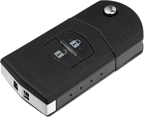 X AUTOHAUX Funda de repuesto para llavero de 2 botones sin llave para Mazda 3 5 6 RX8 CX5 CX7 CX9 con hoja sin chip