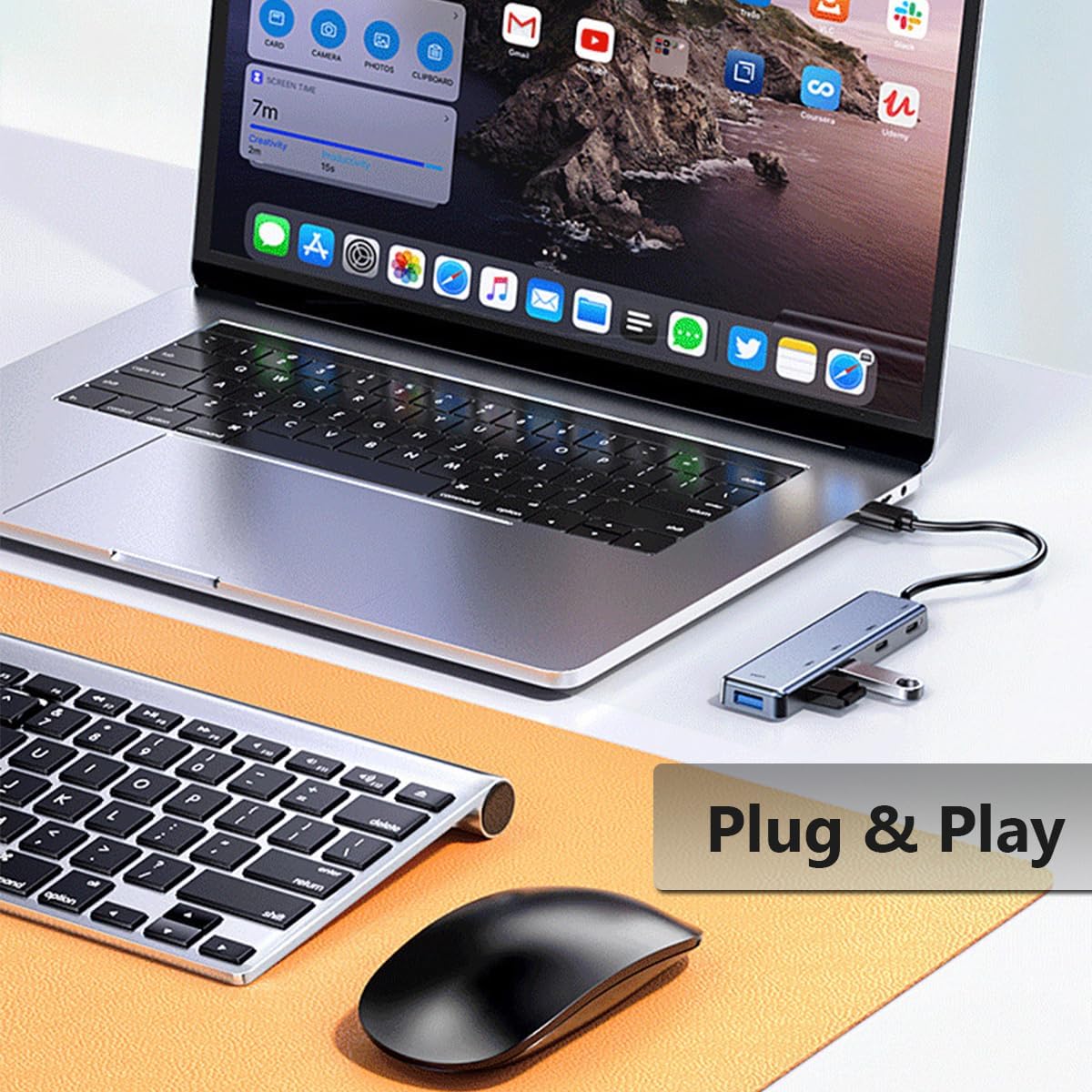 5 in 1 USB 3.0 Hub, USB Extender with USB C Data Port, 5 Ports USB Hub for Laptop, PC, Flash Drive, Mobile HDD, Xbox, Dell XPS, HP, etc Devices image 4 of 6 B0CYG6GPDK