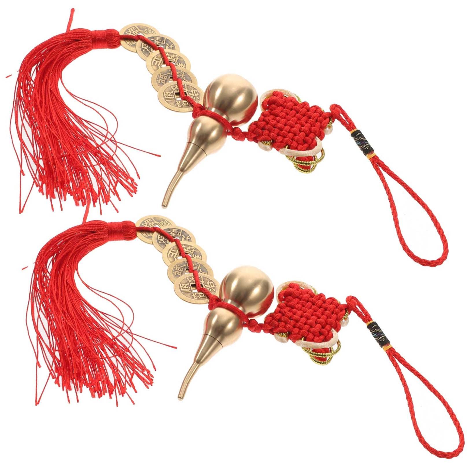 PRETYZOOM 5 Sätze Kupfer Kürbis Drachen Armband Charme Anhänger Quastengirlande Drachen Halskette Reize Quasten-Ornamente Festivalbedarf Bonsai-Ornament Neujahrsdekore Messing 2 Stück * 5