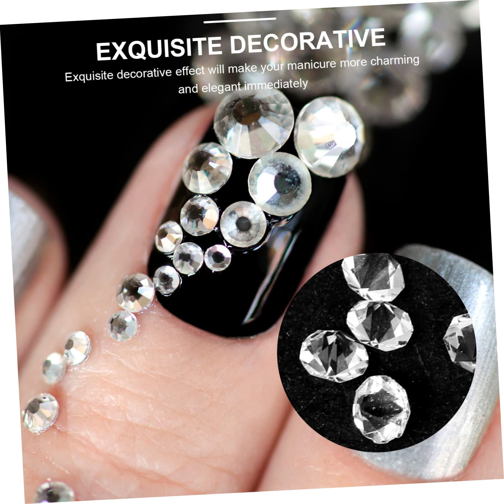 25 Ensembles Sets de Décorations Ongles Verre Ornements Diy Manucure Charms pour Salon de Manucure Cristaux Transparent Accessoires de Nail Art
