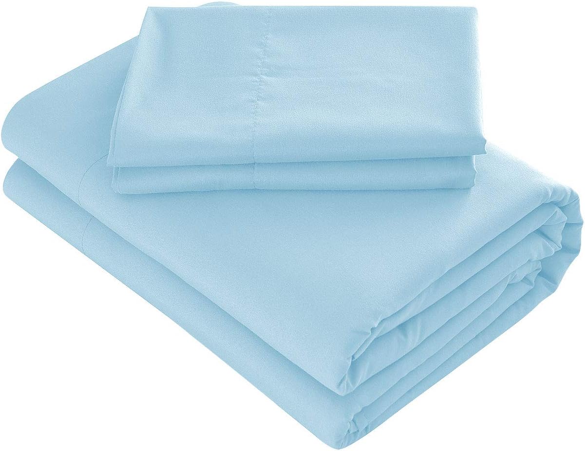 Bed Sheets - 4 Piece California King Sheets, Deep Pocket Fitted Sheet, Flat Sheet, Pillow Cases - Baby Blue California King Baby Blue