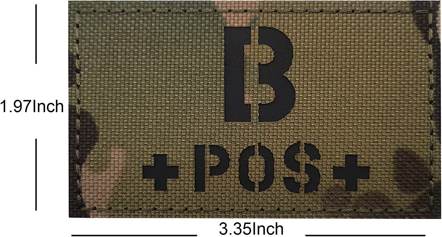 Military Blood Type MILITARY RANGE Patch Blutgruppe A NEG VELCRO SAND