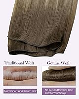 Vista 194 de LaaVoo Extensiones de cabello humano real para coser, extensiones de cabello humano de doble trama, color negro azabache, 18 pulgadas, 3.53 onzas