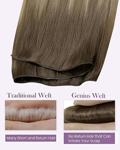 Miniatura 194 de LaaVoo Extensiones de cabello humano real para coser, extensiones de cabello humano de doble trama, color negro azabache, 18 pulgadas, 3.53 onzas