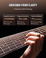 Vista 5 de Rosen G31 Guitarra acústica Dreadnought de tamaño completo de 41 pulgadas con tapa de caoba maciza, acabado brillante kit de iniciación con estuche
