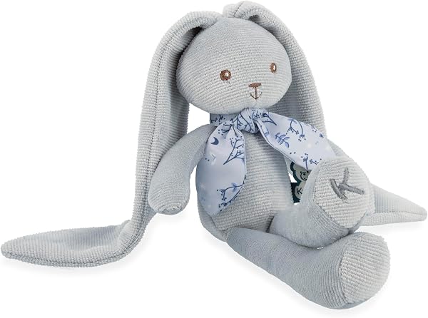 KALOO - Lapinoo - Peluche Conejo - Peluche Bebe Jersey y Punto - 25 cm - Color Azul - Materiales Muy Suaves - Caja de Regalo - Desde el Nacimiento, K969939 - 5