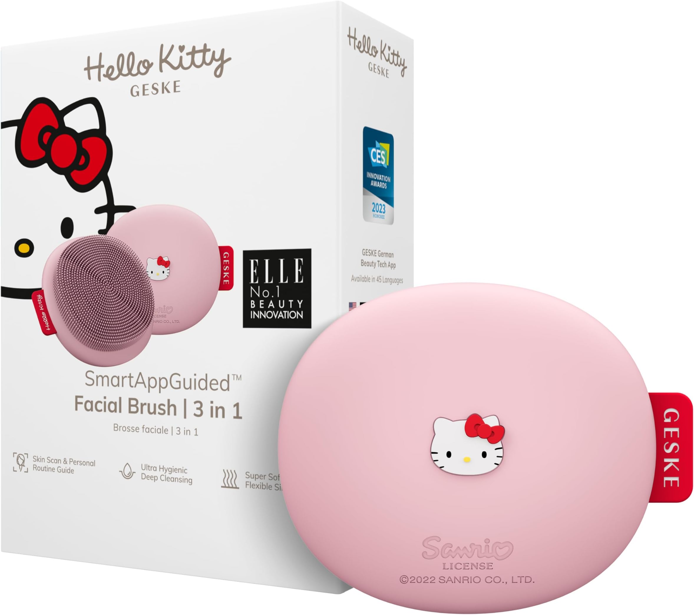 Amazon.com: GESKE x Hello Kitty SmartAppGuided™ Facial Brush | 3 in 1 ...
