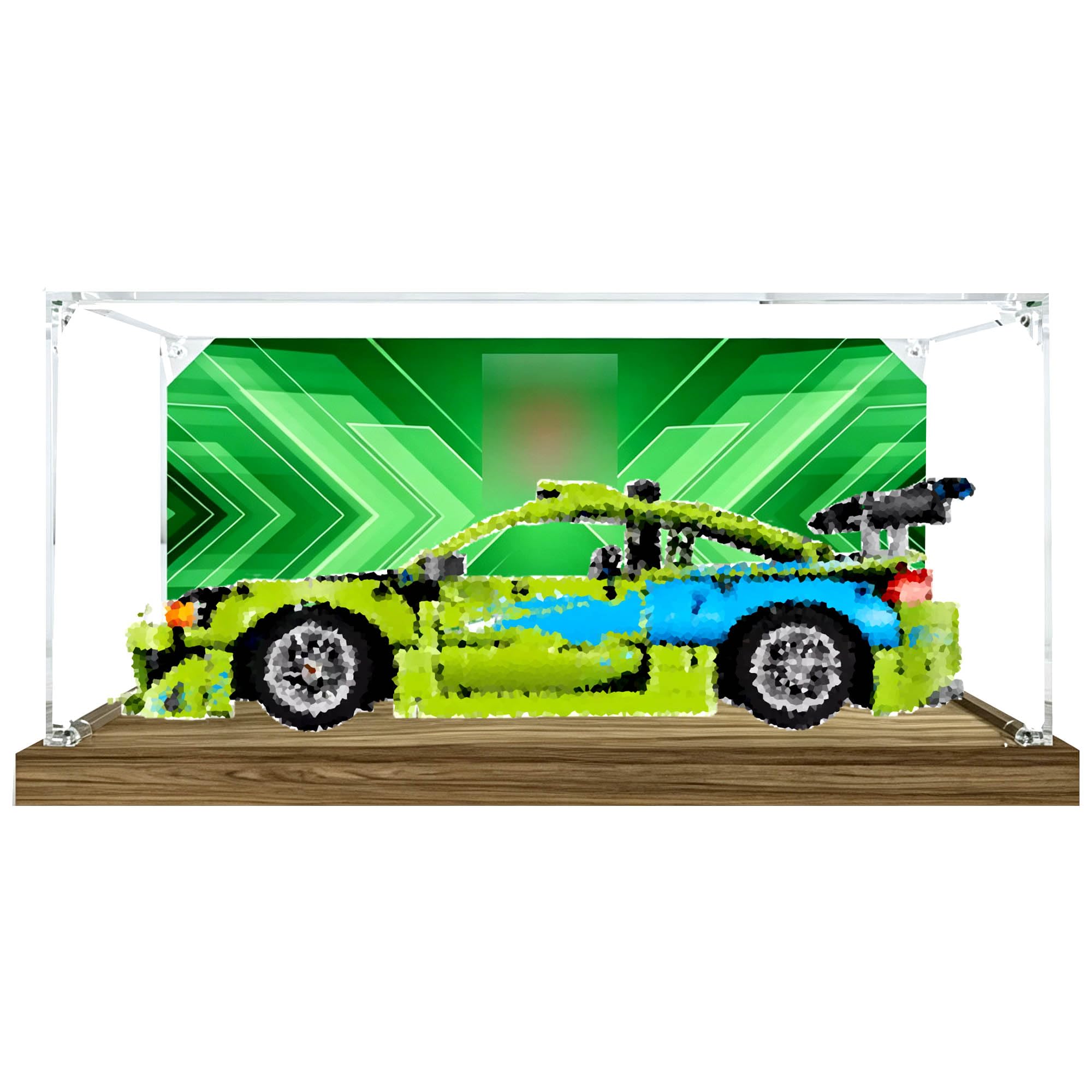 Vetrina acrilica antipolvere, per Le-go 42229 set (sfondo 2) | Scatola da vetrina antipolvere, per la casa, compatibile con 42229 Racing (solo scatola)