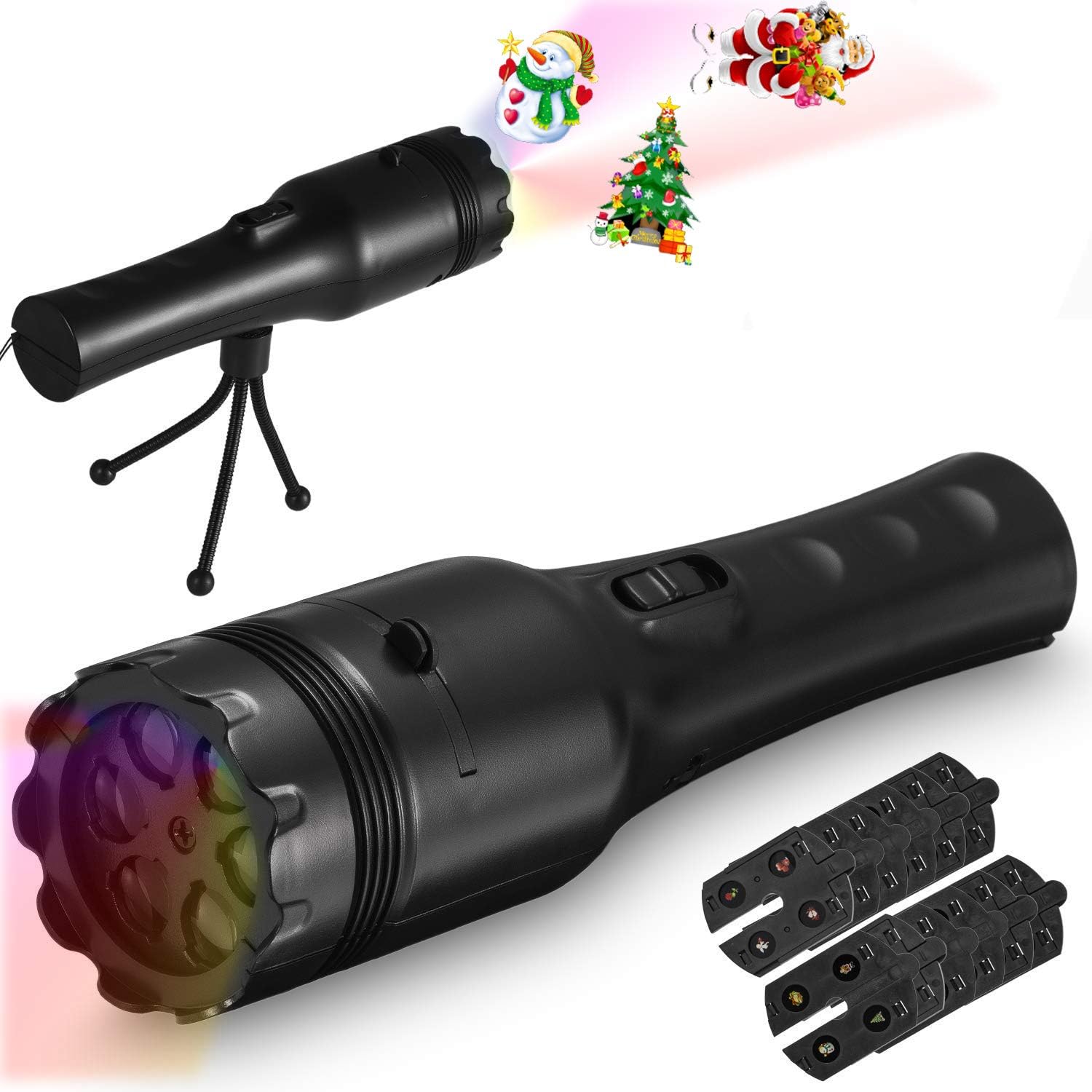 Christmas Projector Light, AIVANT Portable Projector LED Lights 12 Patterns Film Slideshows Handheld Motion Light Projection Birthday,Thanksgiving, Home Decorations Light Show Projector Lamp (Black)