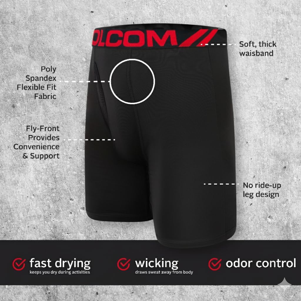 Volcom Mens Boxer Briefs Poly Spandex Performance Boxer Briefs Underwear - Image 7